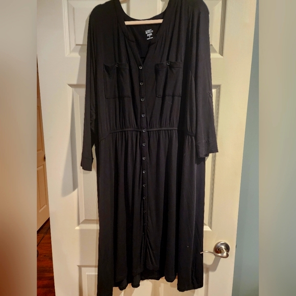 Market & Spruce | Dresses | Market And Spruce Button Up Black Dress ...